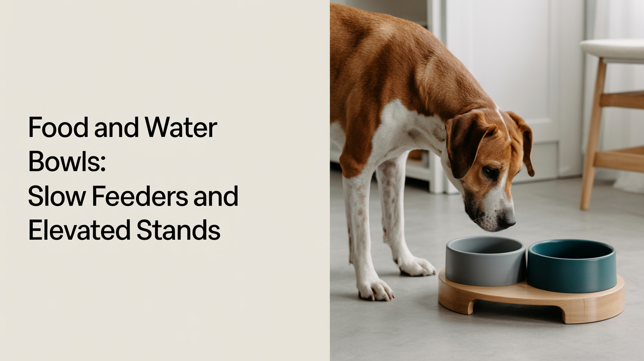 Food and Water Bowls: Slow Feeders and Elevated Stands